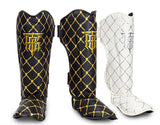 TOP KING TKSGCH MUAY THAI BOXING MMA SHIN GUARD PROTECTOR Synthetic Leather M-XL White