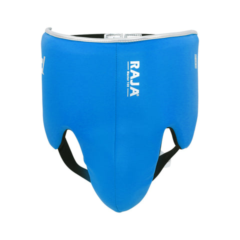 RAJA MASTER-100 BOXING SPARRING GROIN GUARD PROTECTOR Cowhide Leather Size M-XL Blue