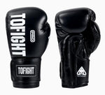 TOFIGHT PROFESSIONAL COMPETITIONS MUAY THAI BOXING GLOVES VELCRO CLOSURE 8-14 oz Black