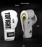 TOFIGHT PROFESSIONAL COMPETITIONS MUAY THAI BOXING GLOVES VELCRO CLOSURE 8-14 oz Black