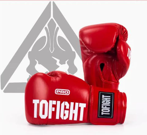 TOFIGHT PROFESSIONAL COMPETITIONS MUAY THAI BOXING GLOVES VELCRO CLOSURE 8-14 oz Red