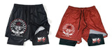 Yujiro Hanma Sports Gym Athletic 2-in-1 Training Shorts S-5XL Black / Red