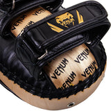 VENUM MUAY THAI BOXING MMA KICK PADS Leather Black Gold