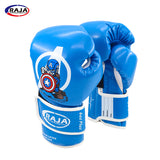 RAJA MUAY THAI BOXING GLOVES Breathable Extra Protection Cooltex PU Leather Kids Size 6 / 6plus oz Captain America 3