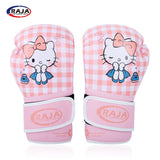 RAJA MUAY THAI BOXHANDSCHUHE Atmungsaktive Mesh-Handfläche Cooltex PU-Leder Kinder 6 oz Hello Kitty 2