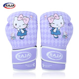 RAJA MUAY THAI BOXING GLOVES 100II Cooltex PU Leather Size 6-10 oz Hello Kitty 6