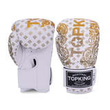 TOP KING WHITE KANOK-02 MUAY THAI BOXING GLOVES 8-16 oz