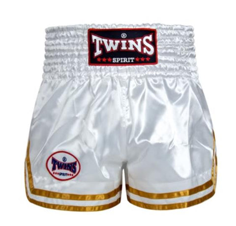 Twins Spirit 137 MUAY THAI MMA BOXING Shorts XS-XL White