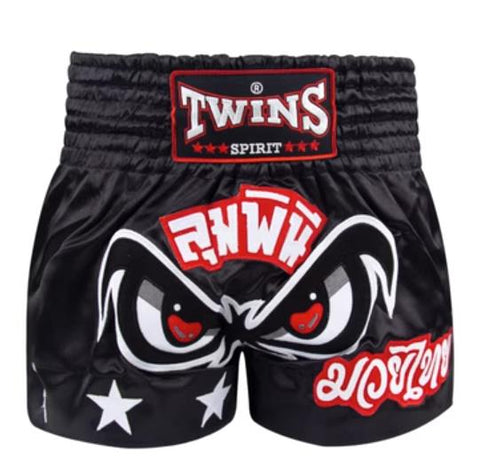Twins Spirit 138 No Fear MUAY THAI MMA BOXING Shorts XS-XXL Black