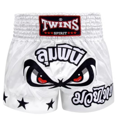 Twins Spirit 138 No Fear MUAY THAI MMA BOXING Shorts XS-XXL White