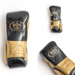 No Boxing No Life Hecho En Mexico Boxing Gloves Lace Up Mexico Togo Leather 10-14 oz Black Gold