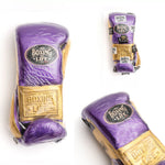 No Boxing No Life Hecho En Mexico Boxing Gloves Lace Up Mexico Togo Leather 10-14 oz Purple Gold