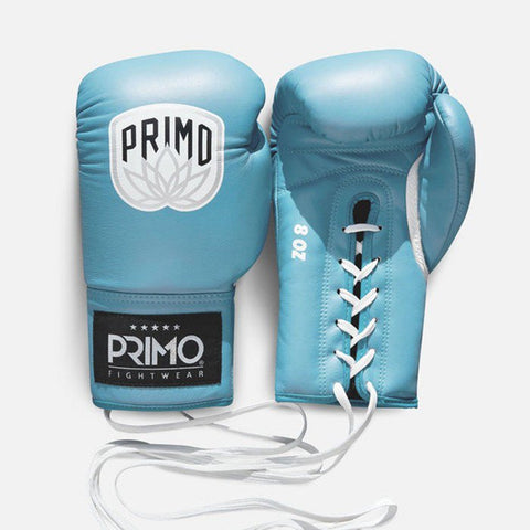 Primo Pro Lace Up Boxing Gloves 10 / 16 oz Arctic Blue