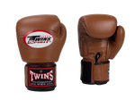 Twins Spirit BGVL3 KIDS MUAY THAI BOXING GLOVES Leather M/L/4/6 oz Brown