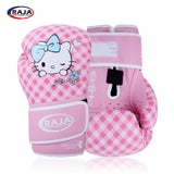 RAJA MUAY THAI BOXING GLOVES 100II Cooltex PU Leather Size 6-10 oz Hello Kitty 4