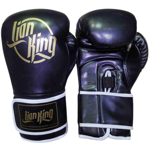 LION KING 2662 MUAY THAI  BOXING GLOVES 2.0  8-12 oz Black Gold