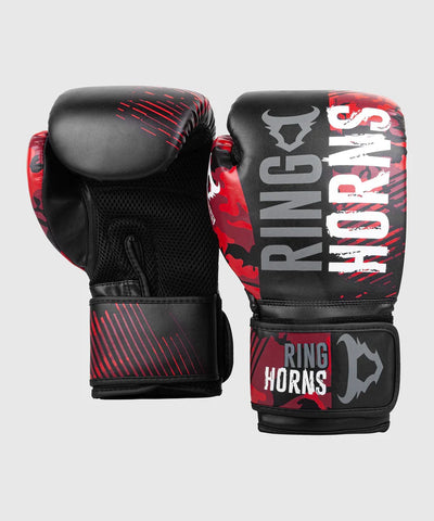 Ringhorns Charger Camo BOXING GLOVES 8-16 oz Black Red