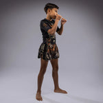 Venum-05378-117 Tiger Kids MUAY THAI BOXING Shorts 8-14 yrs Black Neon Orange