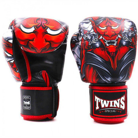 TWINS SPECIAL MUAY THAI BOXING GLOVES Leather 8-16 oz FBGVL3-58 Red
