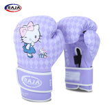 RAJA MUAY THAI BOXING GLOVES 100II Cooltex PU Leather Size 6-10 oz Hello Kitty 6