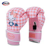 RAJA MUAY THAI BOXHANDSCHUHE Atmungsaktive Mesh-Handfläche Cooltex PU-Leder Kinder 6 oz Hello Kitty 2