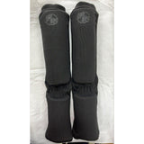 VENUM-0480-114 KONTACT ELASTIC MUAY THAI BOXING MMA SHIN GUARD PROTECTOR Baumwolle Größe Freie Schwarz Schwarz
