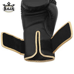 RAJA MASTER 300 MUAY THAI BOXING GLOVES Leather 10-16 oz Black Gold