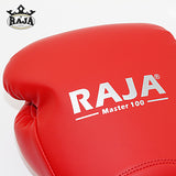 RAJA MASTER 100 MUAY THAI BOXING GLOVES Leather 10-16 oz Red