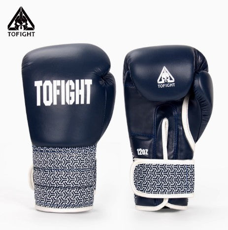 TOFIGHT PROFESSIONAL MUAY THAI BOXING GLOVES VELCRO CLOSURE 10-16 oz Blue White
