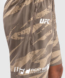 VNMUFC-00260-650 UFC Adrenaline by Venum Fight Week Performance Men’s Shorts M/L Desert Camo