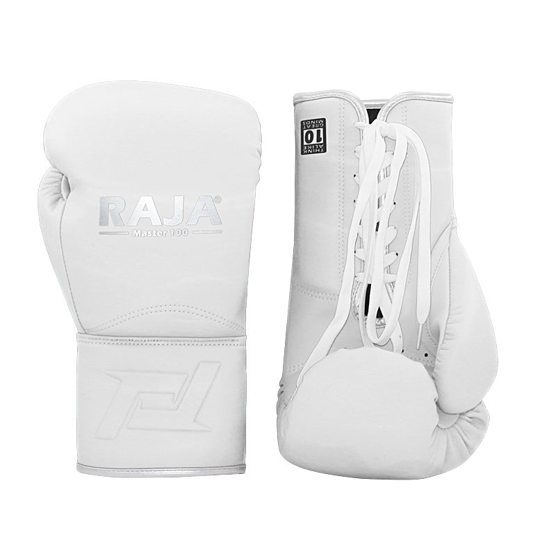 RAJA MASTER 100 PROFESSIONAL MUAY THAI BOXING GLOVES LACE UP Leather 1 ...