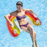 Inflatable Rainbow U-Shaped Chair Pool Water Float 95x87 cm