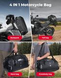 KEMIMOTO 65L Waterproof Motorcycle Tail Bag 500D PVC Black