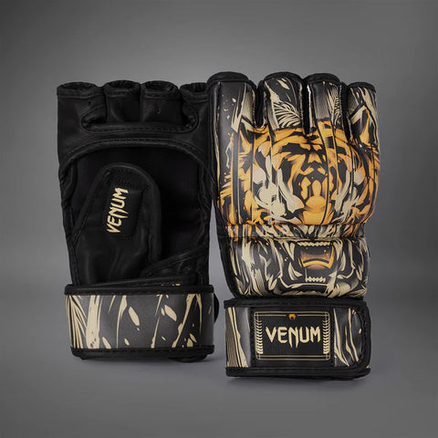 Venum-05347-117 Tiger MMA MUAY THAI BOXING SPARRING GLOVES Size S-L/XL Black Neon Orange