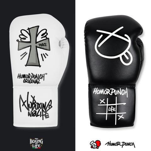 No Boxing No Life Humor Punch Boxing Gloves Lace Up Microfiber 10-14 oz 2 Colours