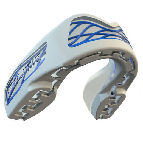 SAFEJAWZ Nitro SERIES SPORTS MUAY THAI BOXING MMA SELF-FIT MOUTHGUARD White Blue Senior Age 12+