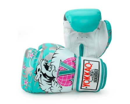 YOKKAO 90s MUAY THAI BOXING GLOVES 8-16 oz Turquoise Blue