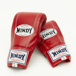 WINDY TBG2 MUAY THAI BOXING PUNCHING BAG GLOVES OPEN THUMB Leather M-XL Red