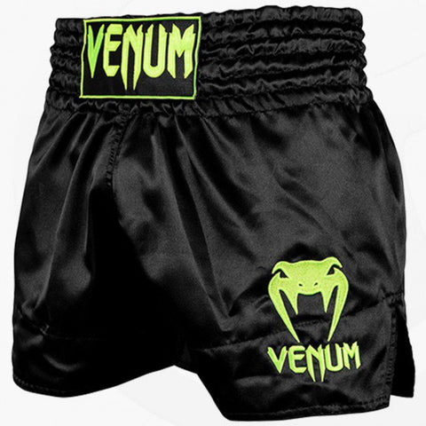 Venum-03813-116 Classic MUAY THAI BOXING Shorts S-XL Black Neo Yellow