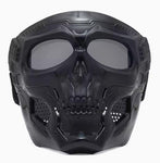 Airsoft Tactical Military Motorcycle Hunting Protection Goggle Skull Full Face Mask Black 3 Colours Lenses ATGM014