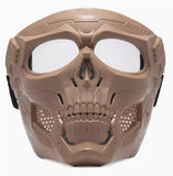 Airsoft Tactical Military Motorcycle Hunting Protection Goggle Skull Full Face Mask Khaki 3 Colours Lenses ATGM014