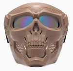 Airsoft Tactical Military Motorcycle Hunting Protection Goggle Skull Full Face Mask Khaki 3 Colours Lenses ATGM014