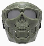 Airsoft Tactical Military Motorcycle Hunting Protection Goggle Skull Full Face Mask Army Green 3 Colours Lenses ATGM014