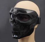 Airsoft Tactical Military Motorcycle Hunting Protection Goggle Skull Full Face Mask Black 3 Colours Lenses ATGM014
