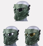 Airsoft Tactical Military Motorcycle Hunting Protection Goggle Skull Full Face Mask Army Green 3 Colours Lenses ATGM015
