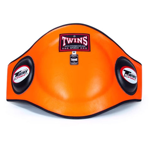 TWINS SPIRIT BEPL2 MUAY THAI BOXING MMA SPARRING BELLY PROTECTOR PAD M-XL Leather Orange