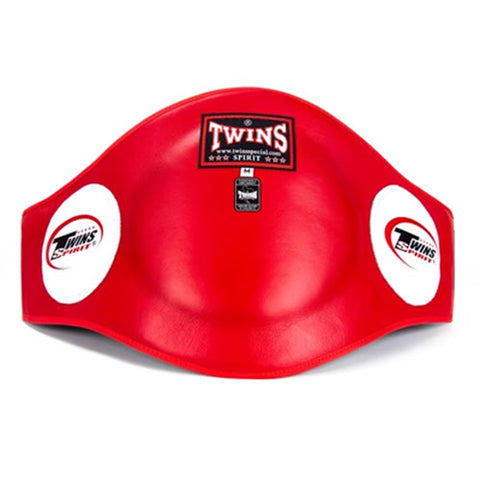 TWINS SPIRIT BEPL2 MUAY THAI BOXING MMA SPARRING BELLY PROTECTOR PAD M-XL Leather Red