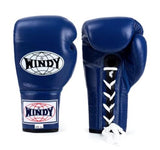 Windy BGL Classic Lace Up MUAY THAI BOXING GLOVES Cowhide Leather 8-16 oz Blue