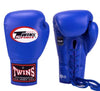 TWINS SPIRIT PROFESSIONAL COMPETITIONS MUAY THAI BOXING GLOVES LACES UP LEATHER 6 oz BGLL-1 BLUE