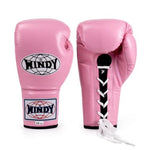 Windy BGL Classic Lace Up MUAY THAI BOXING GLOVES Cowhide Leather 8-16 oz Pink